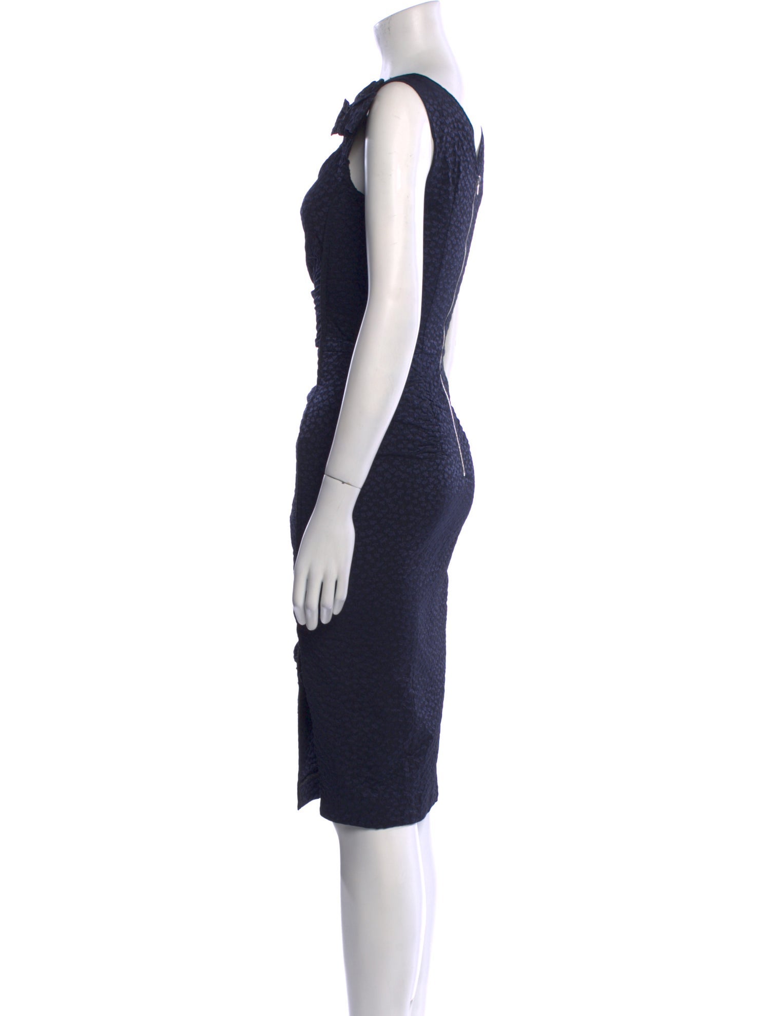 Nina Ricci Square Neckline Knee-Length Dress