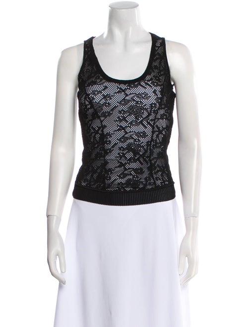 Nina Ricci Lace Pattern Scoop Neck Top