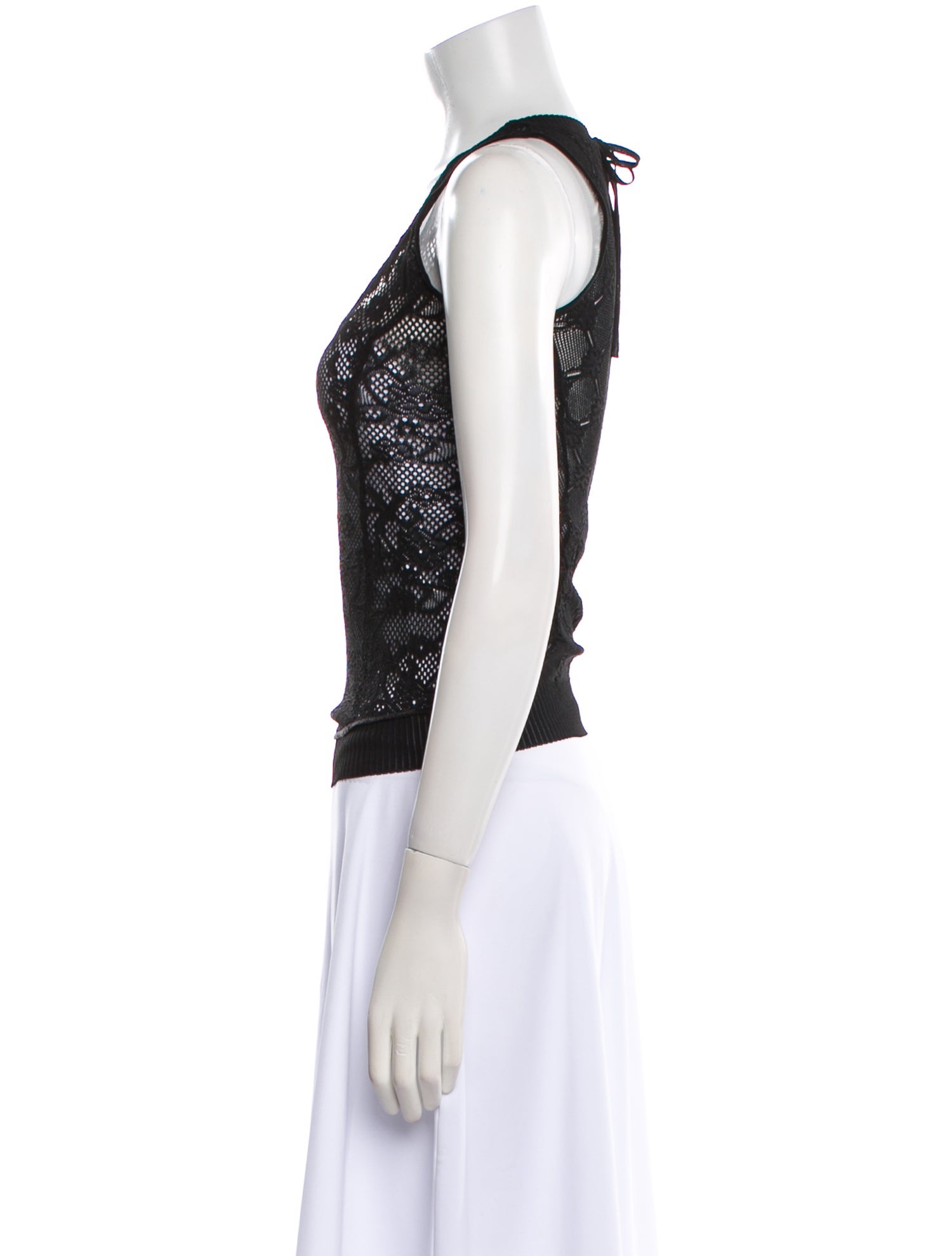 Nina Ricci Lace Pattern Scoop Neck Top