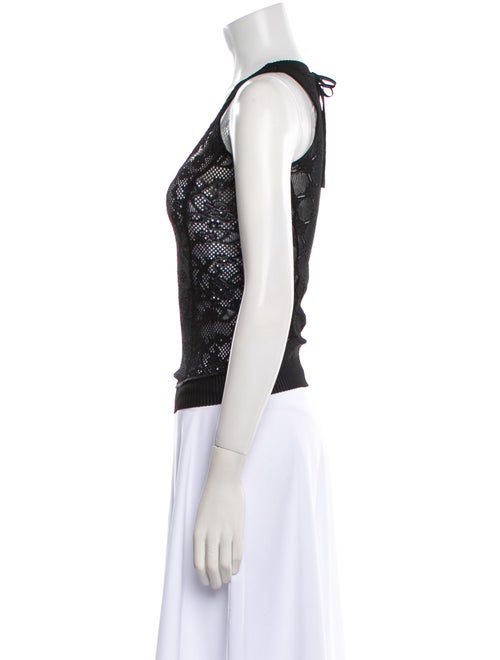 Nina Ricci Lace Pattern Scoop Neck Top