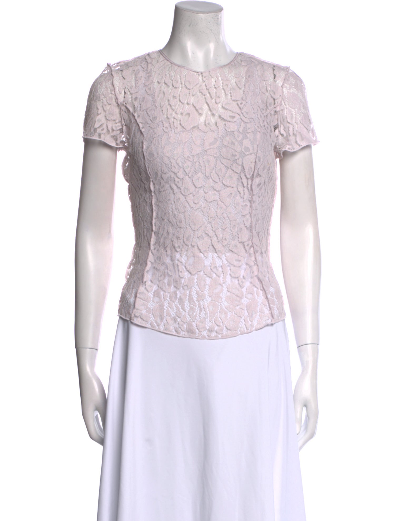 Nina Ricci Lace Pattern Crew Neck Top