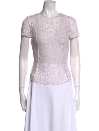 Nina Ricci Lace Pattern Crew Neck Top