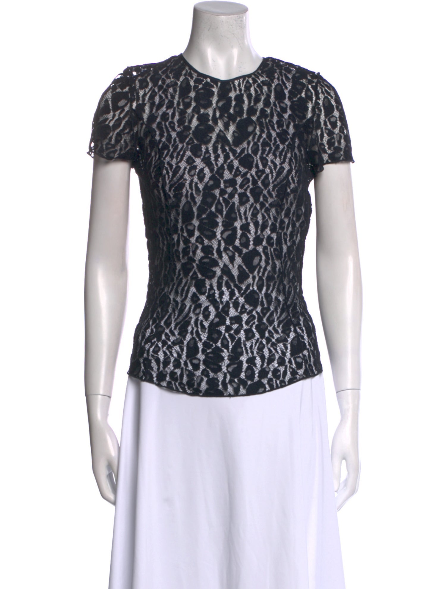 Nina Ricci Lace Pattern Crew Neck T-Shirt