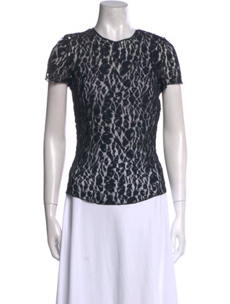 Nina Ricci Lace Pattern Crew Neck T-Shirt
