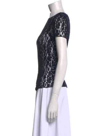 Nina Ricci Lace Pattern Crew Neck T-Shirt