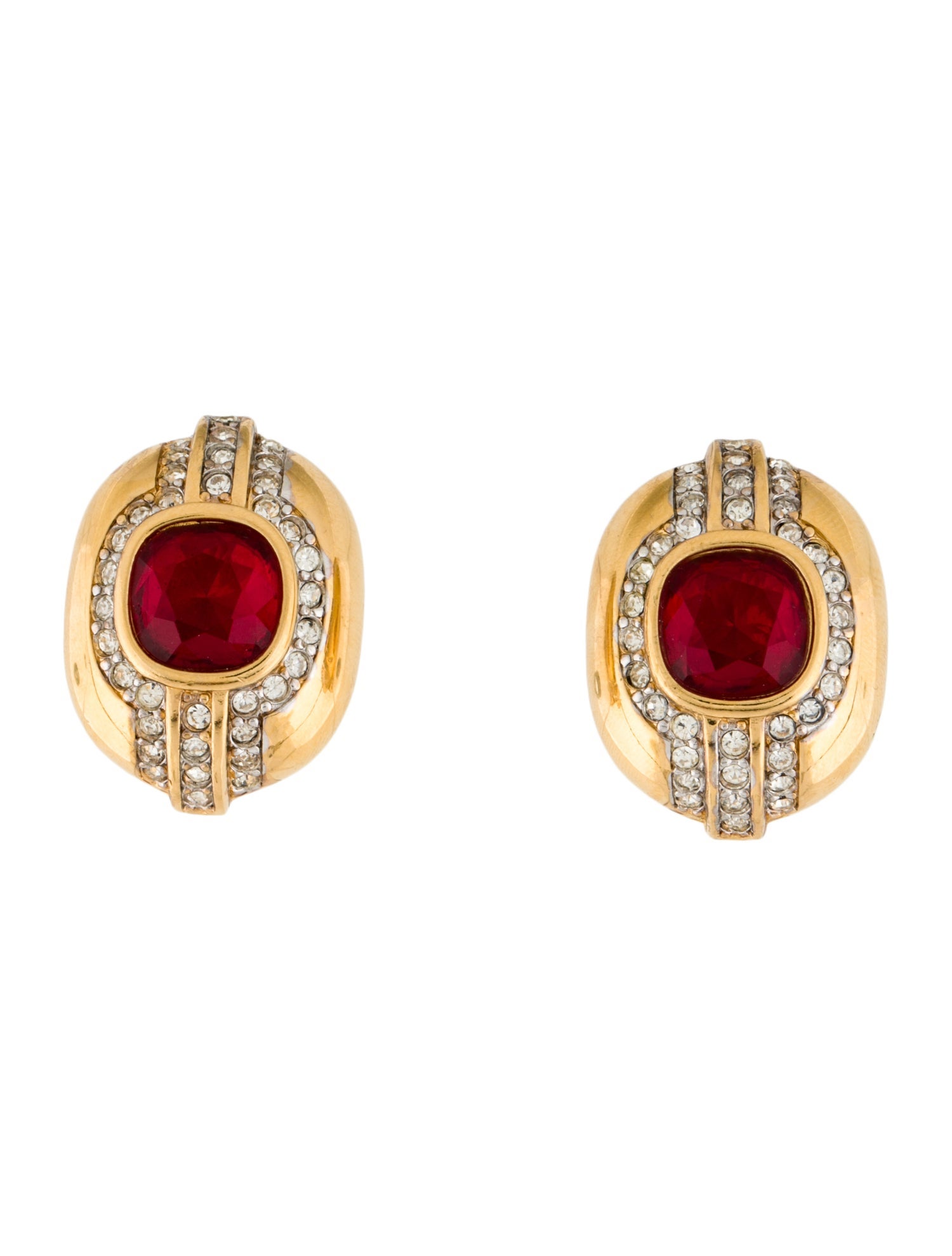 Nina Ricci Crystal Clip-On Earrings