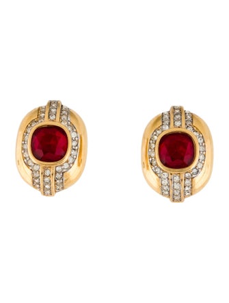 Nina Ricci Crystal Clip-On Earrings