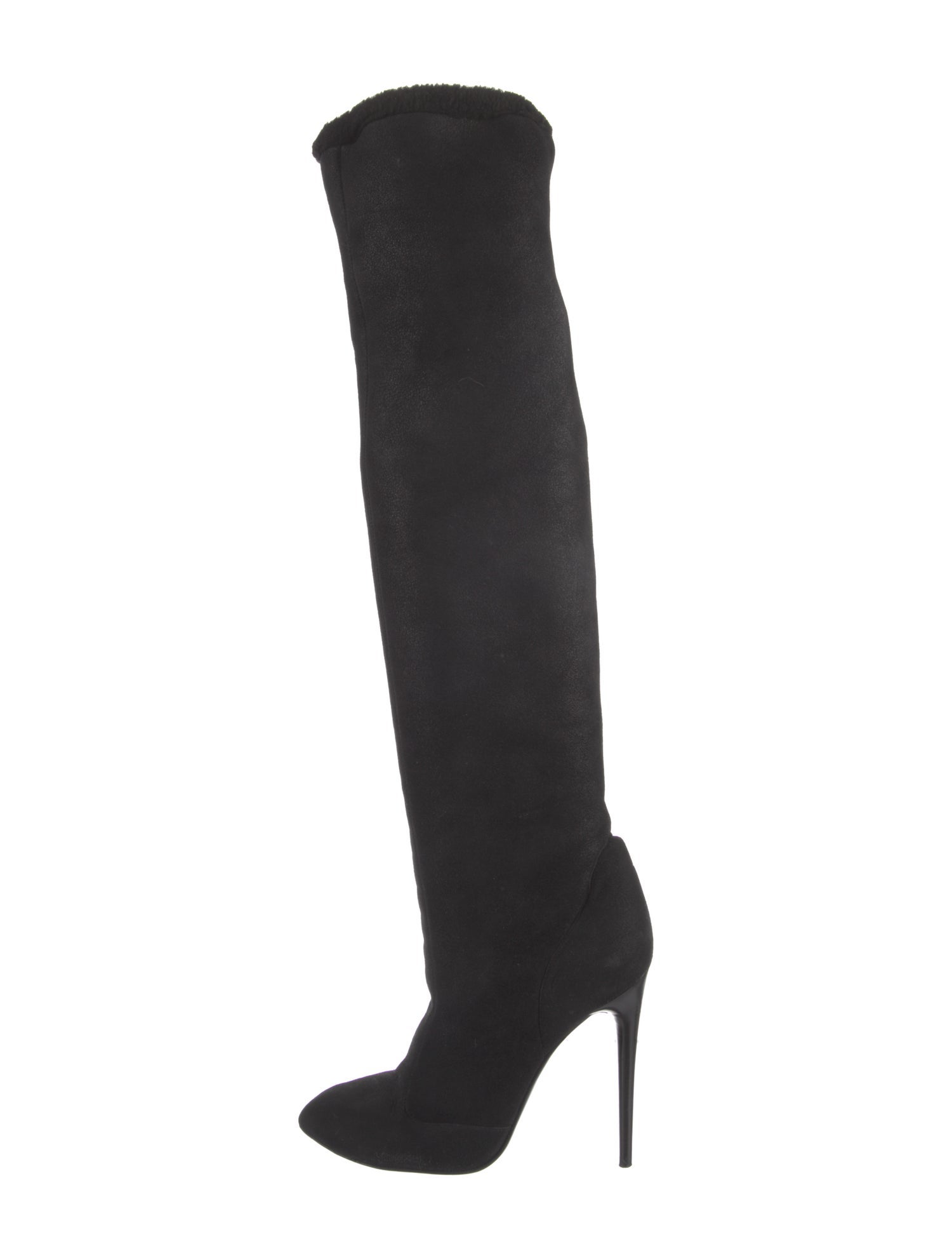 Nina Ricci Suede Faux Fur Trim Boots