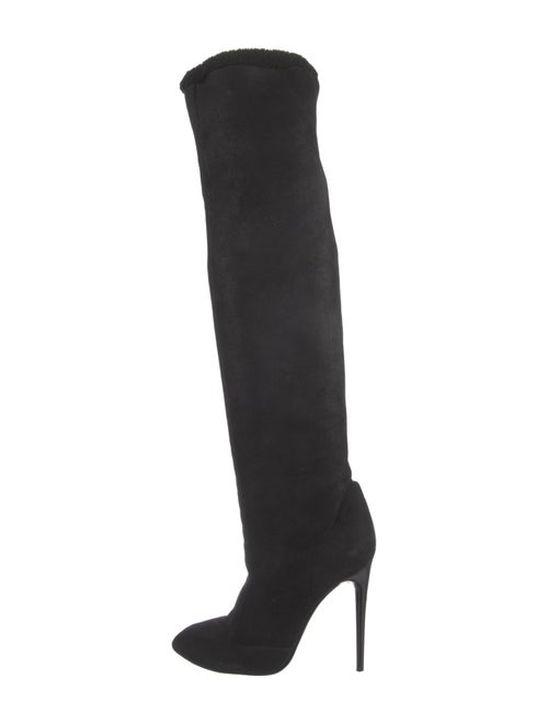 Nina Ricci Suede Faux Fur Trim Boots