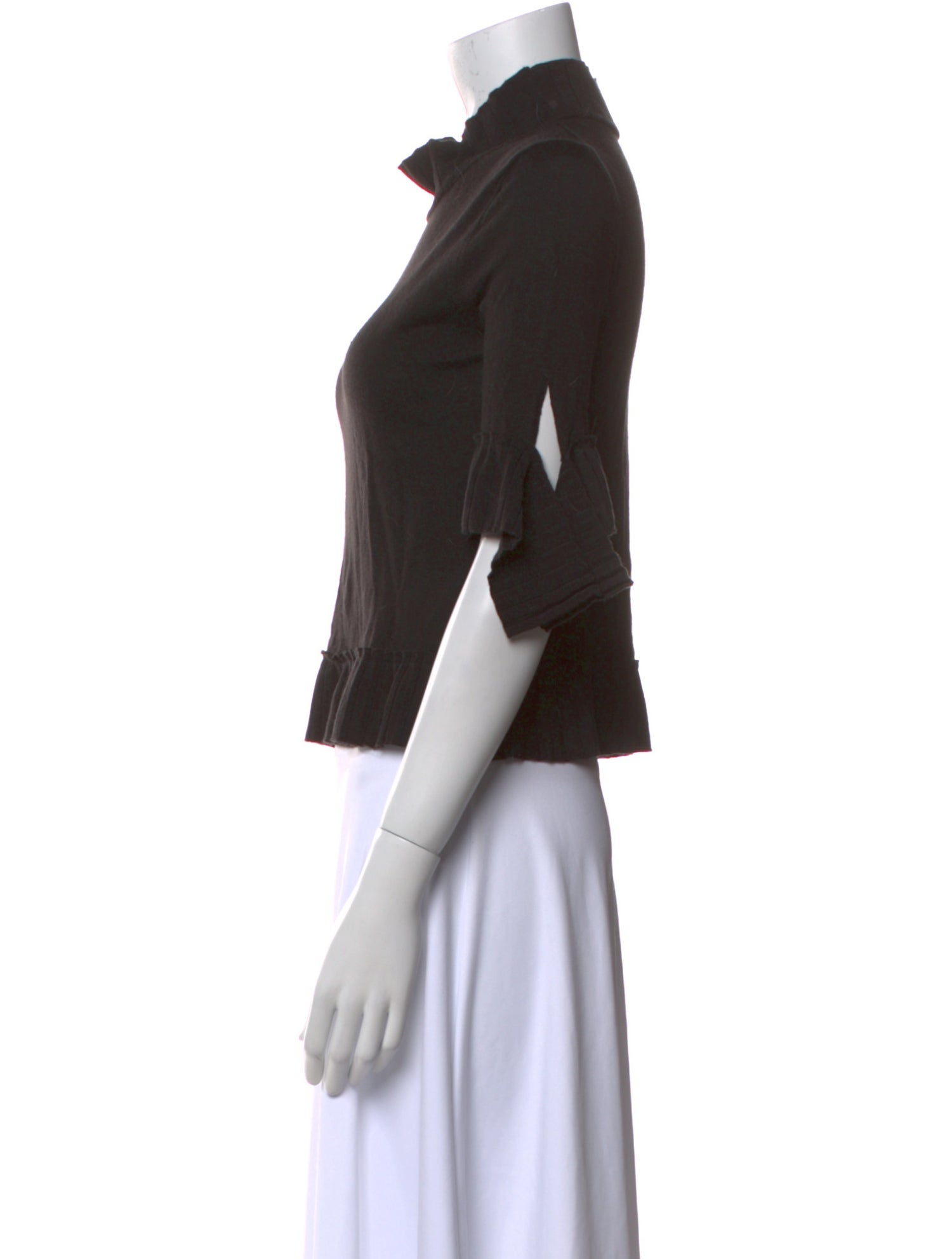 Nina Ricci Wool Mock Neck Crop Top