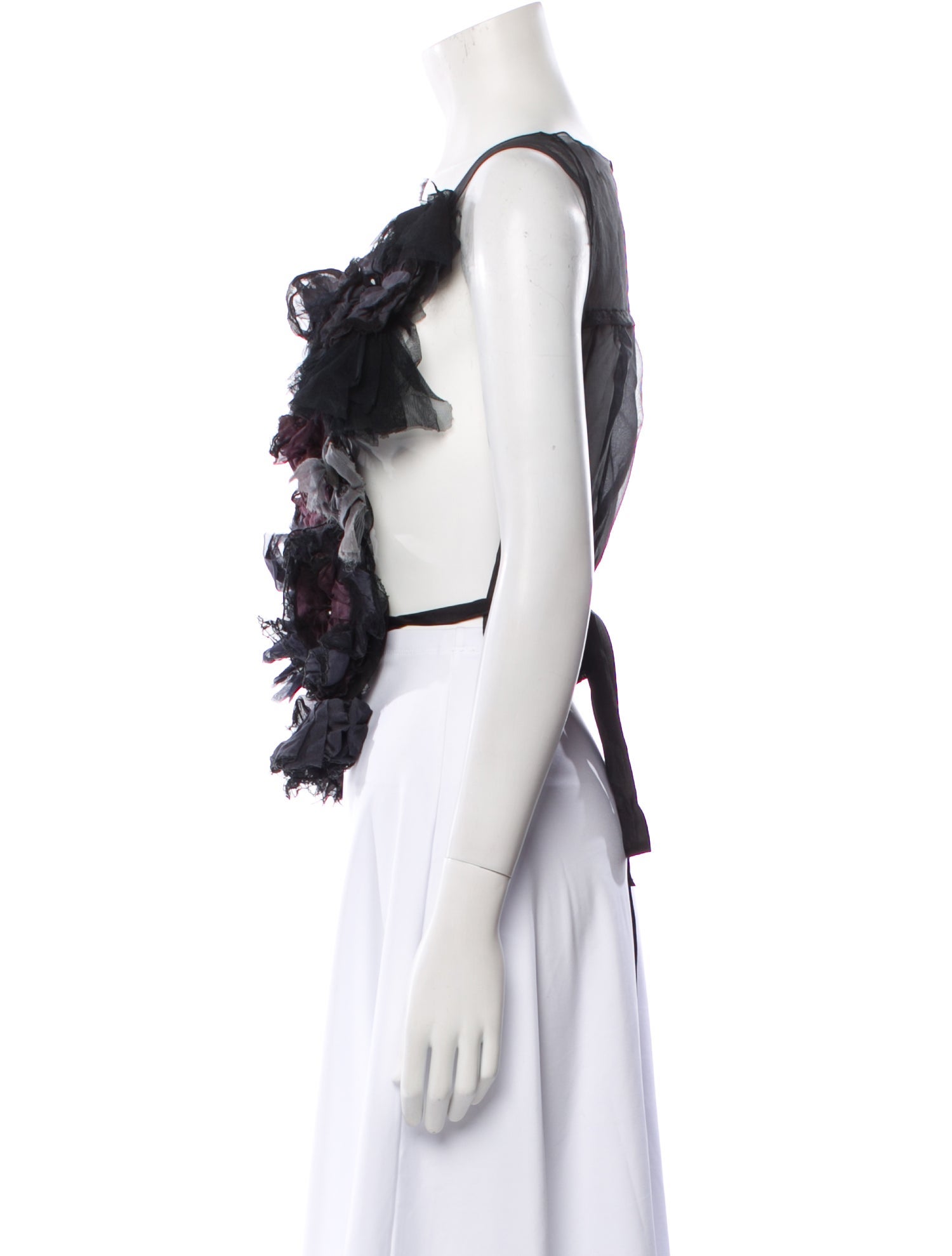 Nina Ricci Silk Square Neckline Crop Top