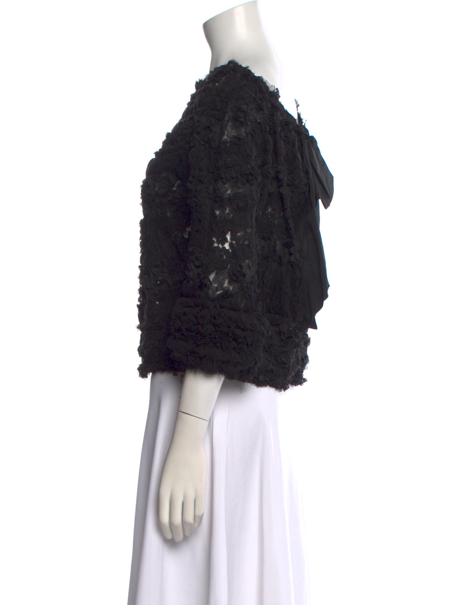 Nina Ricci Lace Pattern Scoop Neck Crop Top