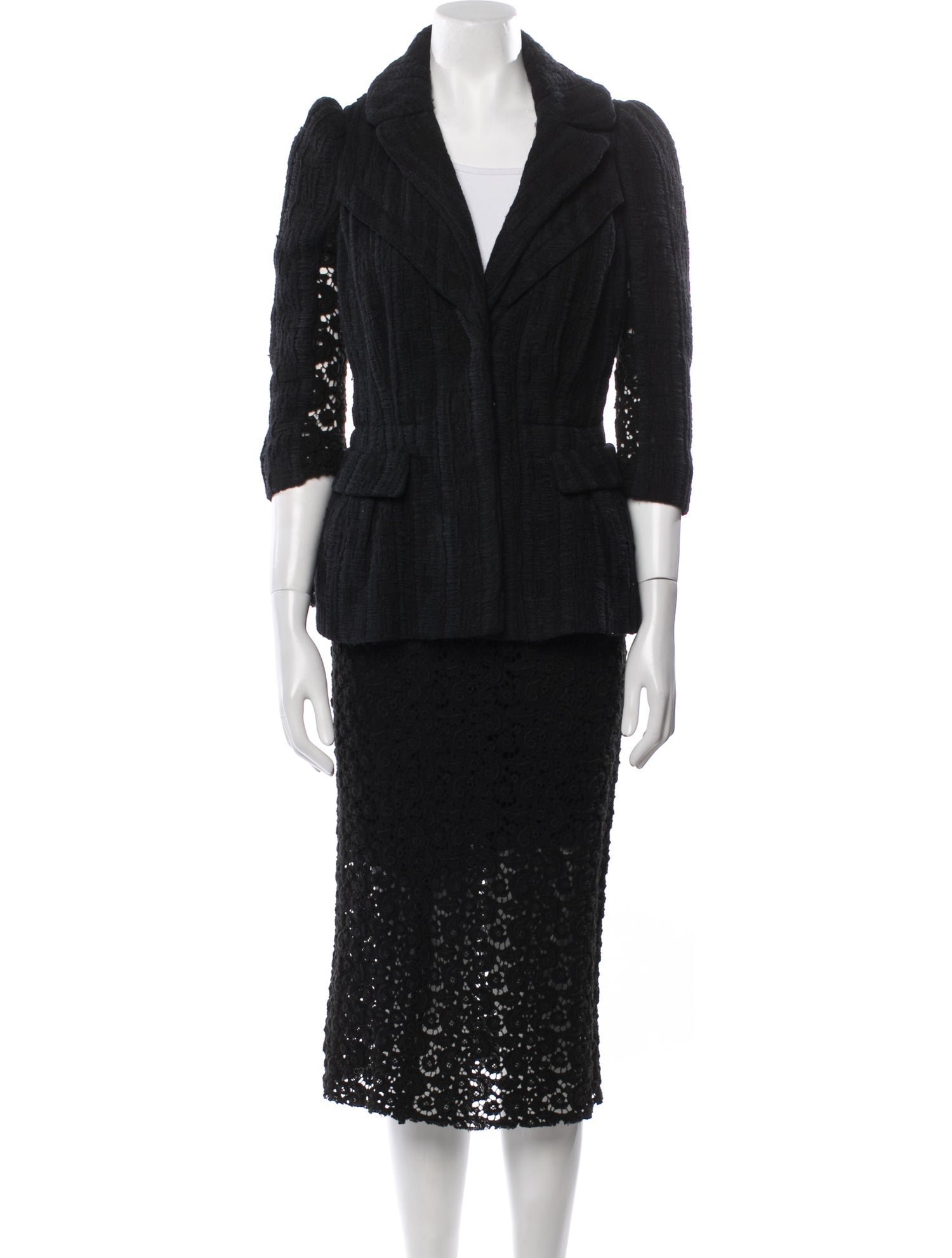 Nina Ricci Lace Pattern Skirt Suit