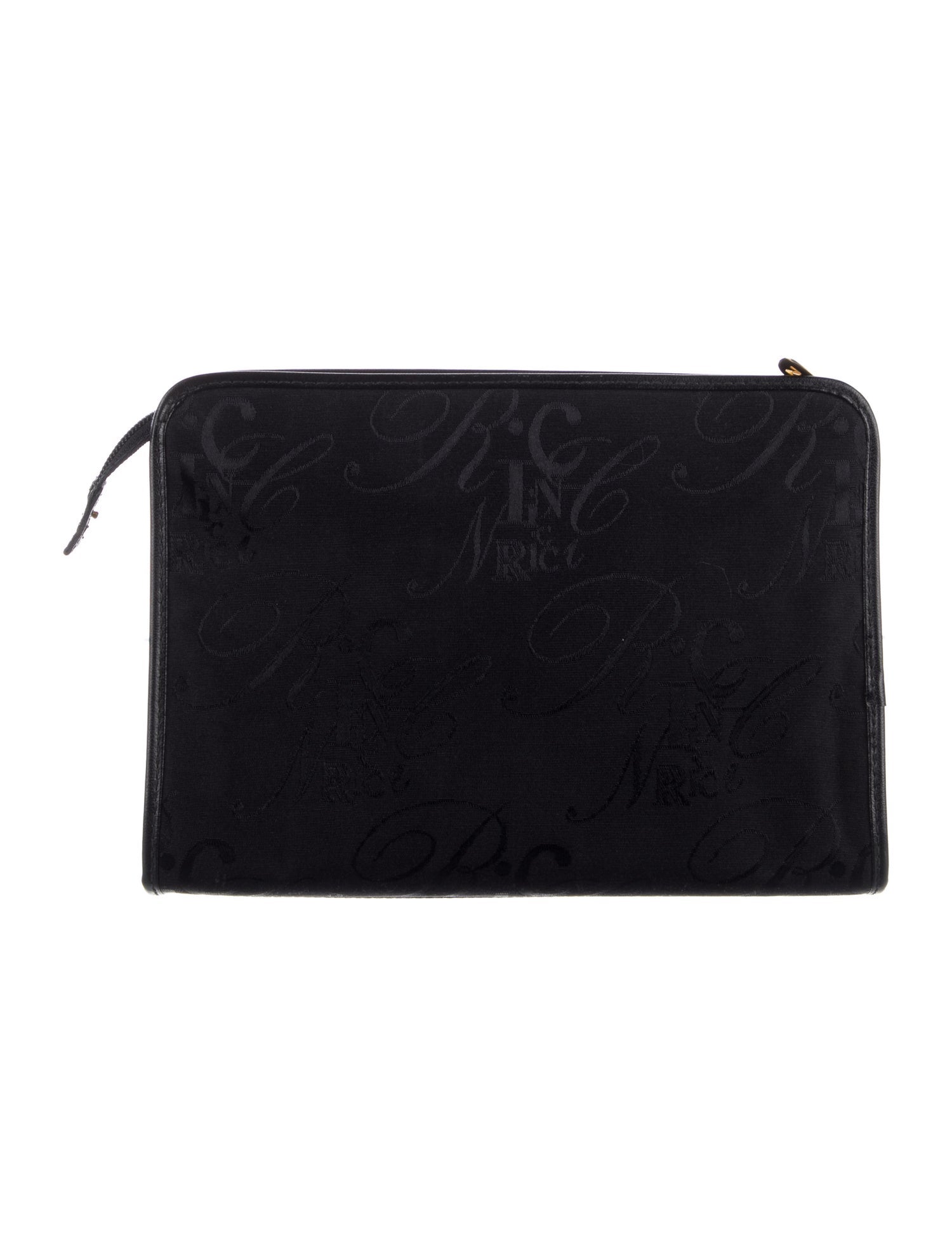 Nina Ricci Clutch with Gold Tone Designer Emblem