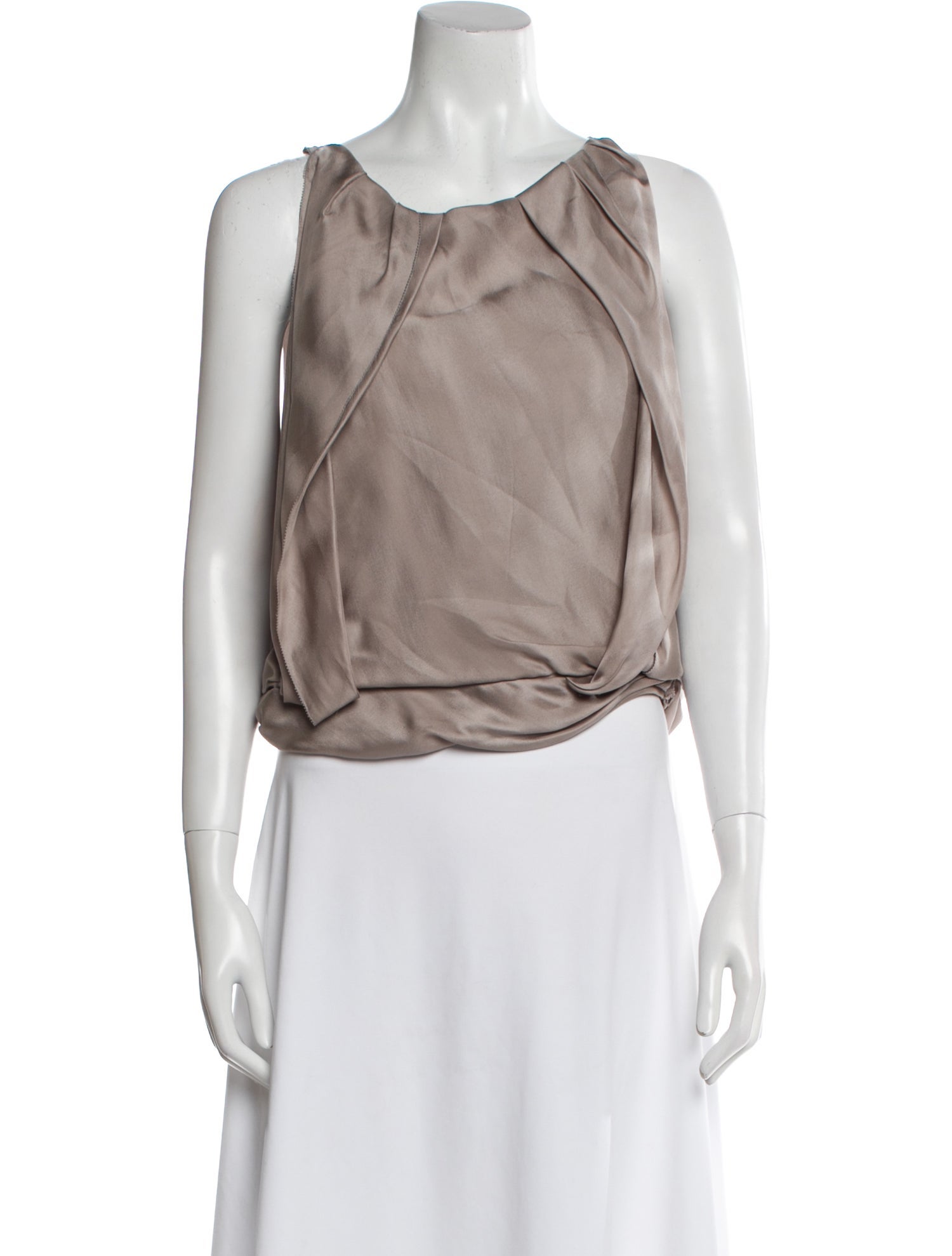 Nina Ricci Silk Scoop Neck Crop Top