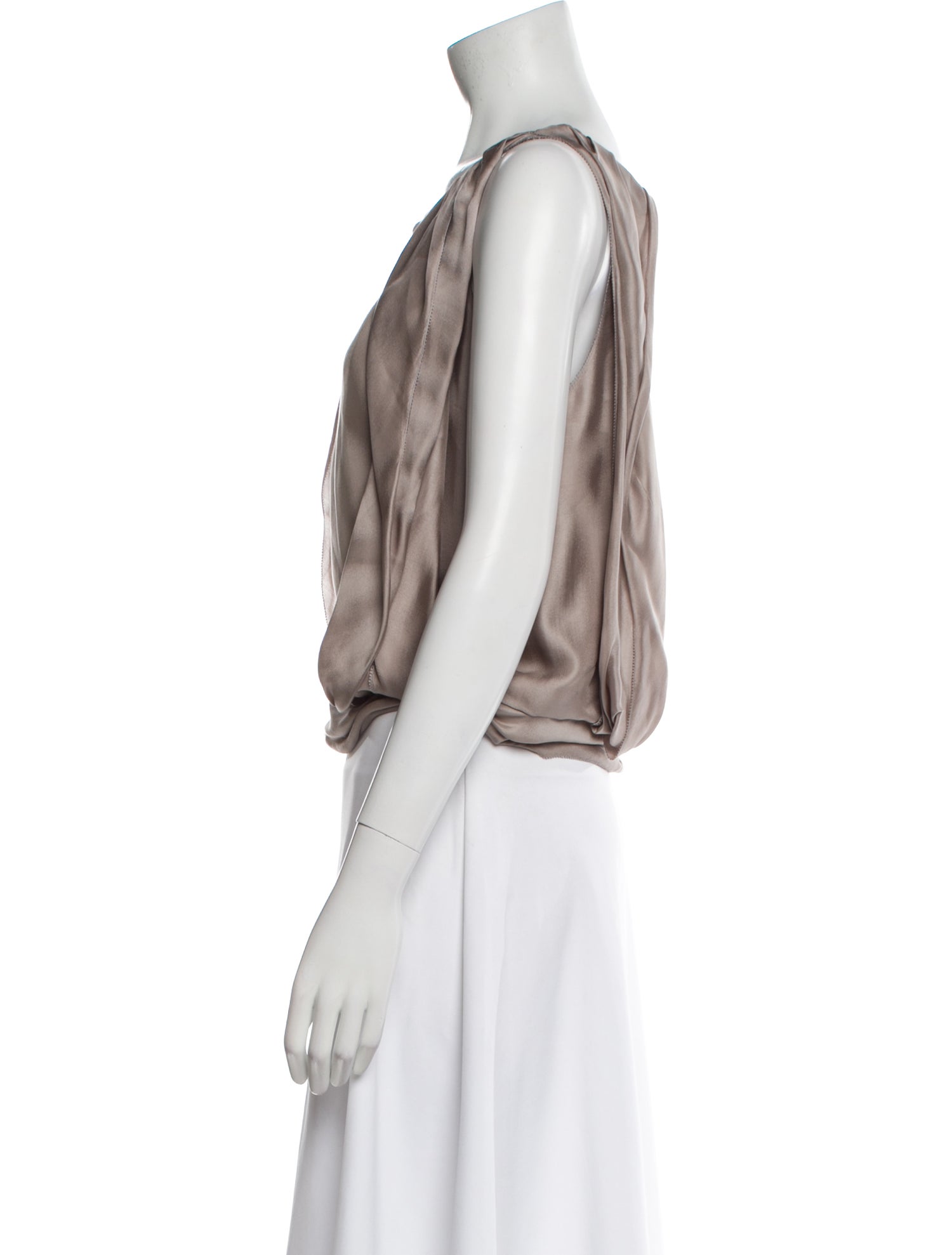 Nina Ricci Silk Scoop Neck Crop Top