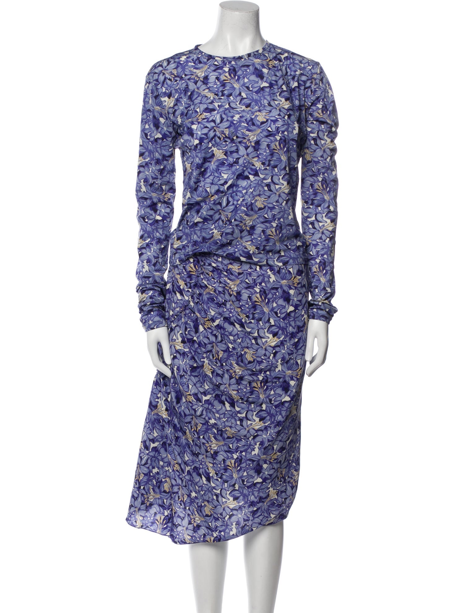 Nina Ricci Silk Floral Print Skirt Set