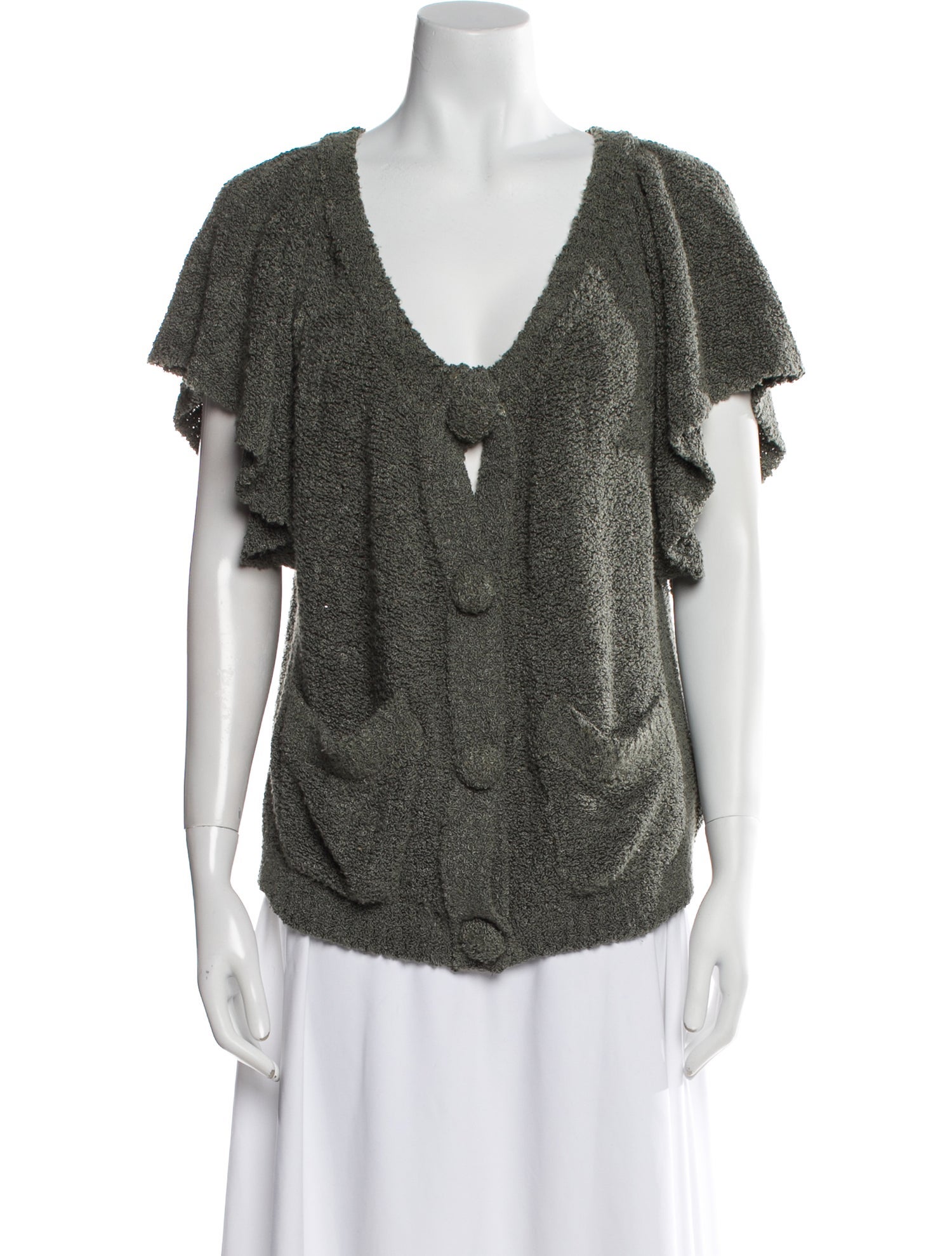 Nina Ricci Silk V-Neck Sweater