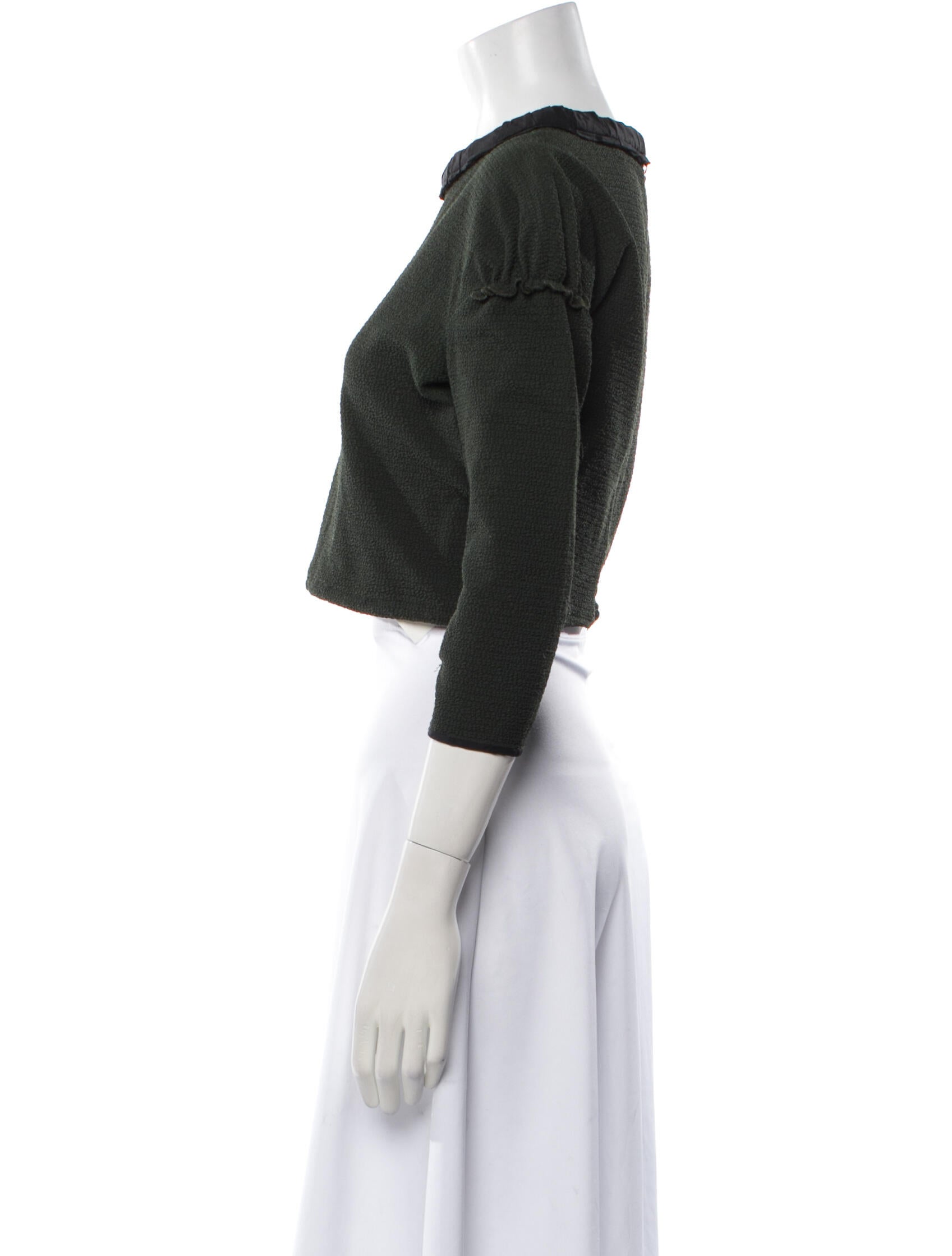 Nina Ricci Wool Bateau Neckline Crop Top