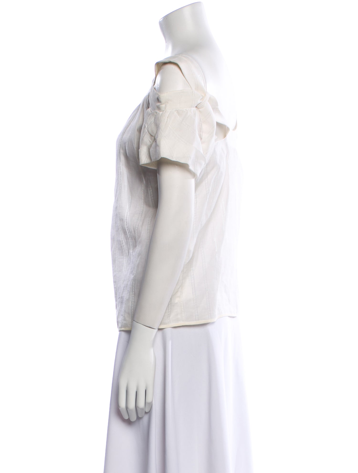 Nina Ricci Off-The-Shoulder Short Sleeve Blouse