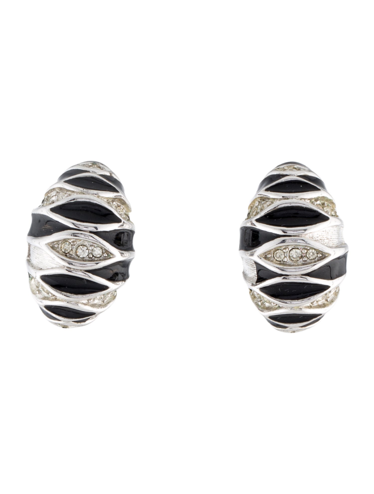 Nina Ricci Enamel & Crystal Earrings