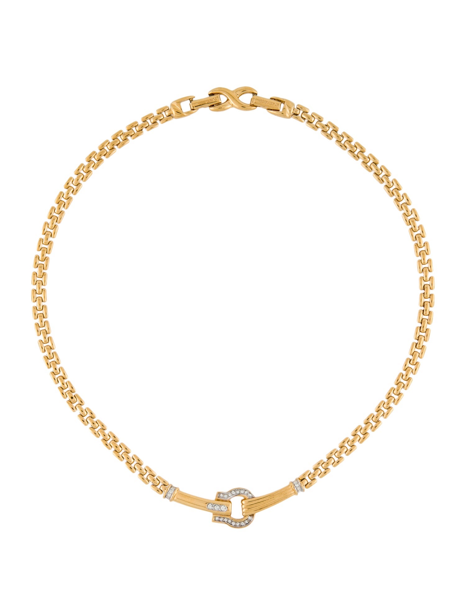 Nina Ricci Crystal Chain Collar Necklace