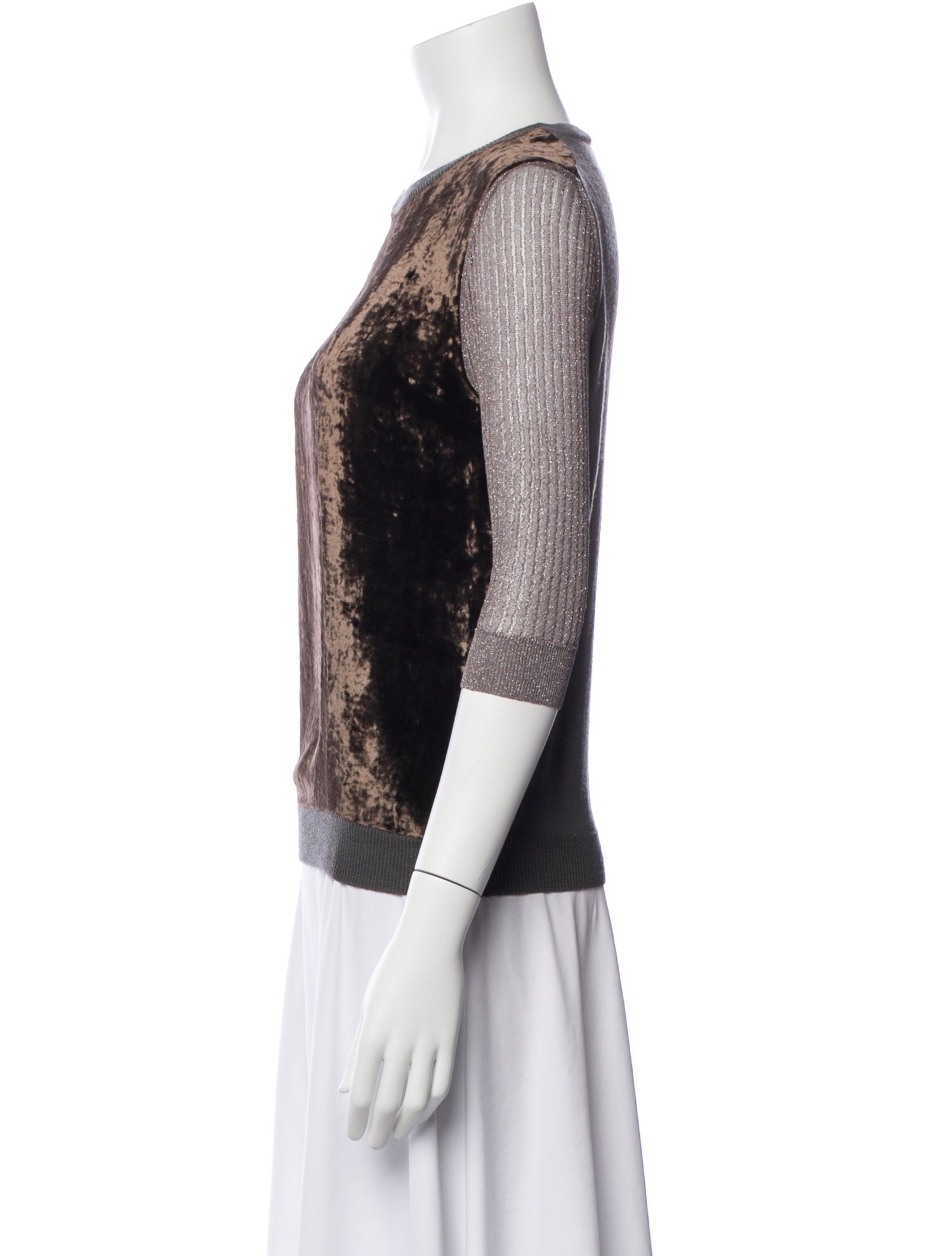 Nina Ricci Crew Neck Three-Quarter Sleeve Top