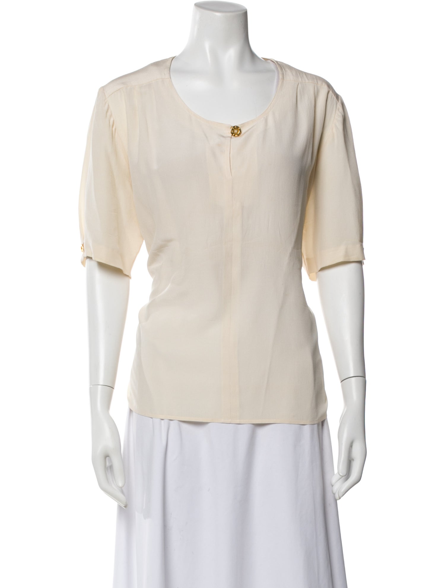 Nina Ricci Silk Crew Neck Blouse