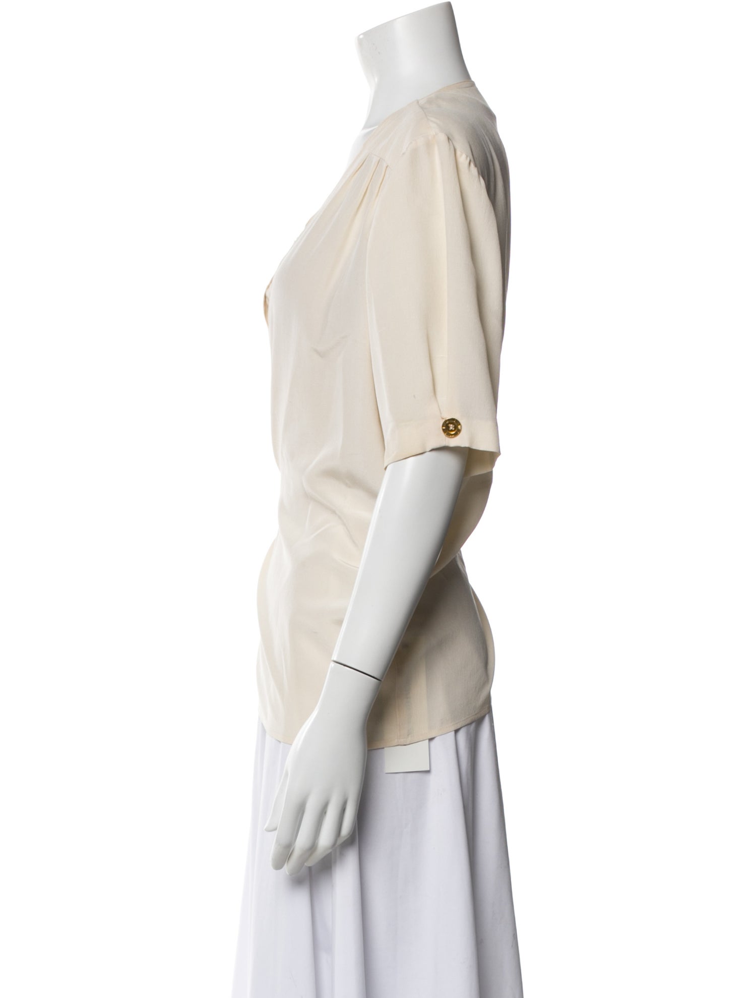 Nina Ricci Silk Crew Neck Blouse