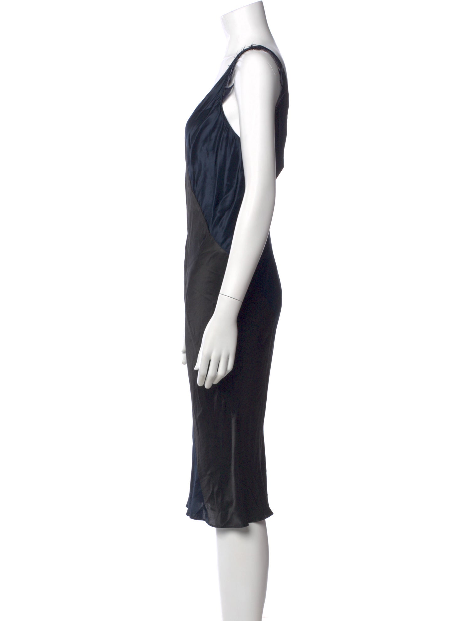 Nina Ricci Colorblock Pattern Midi Length Dress