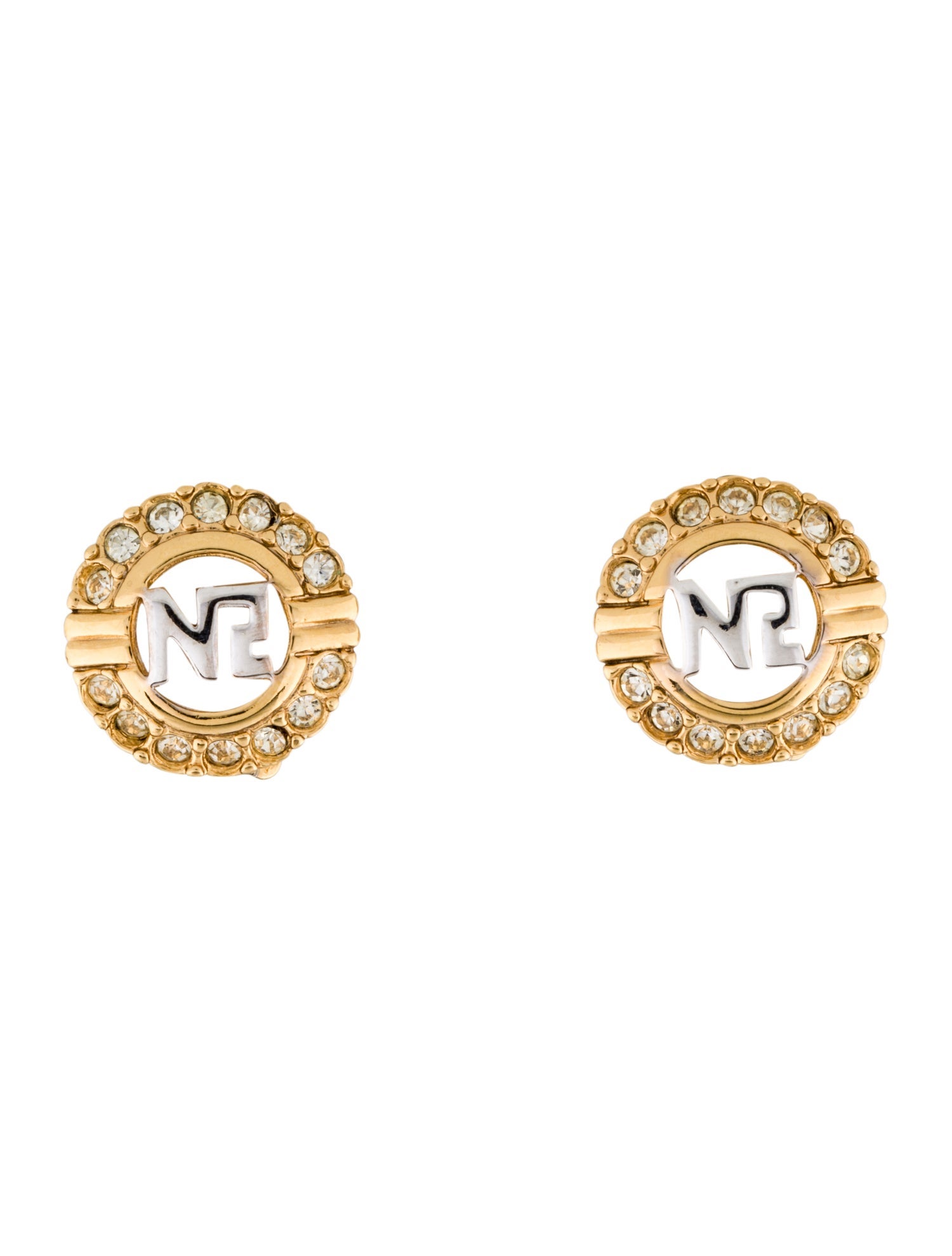 Nina Ricci Crystal Clip-On Earrings