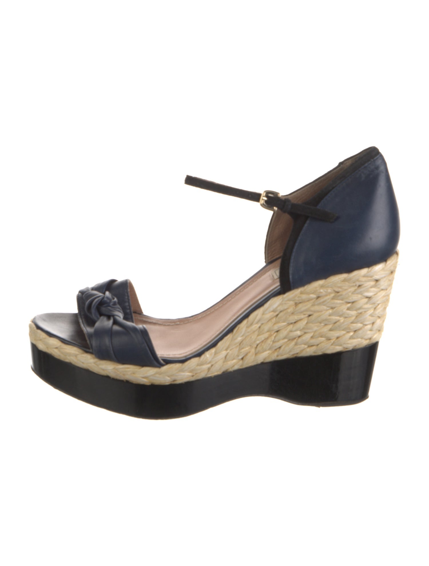 Nina Ricci Leather Colorblock Pattern Espadrilles