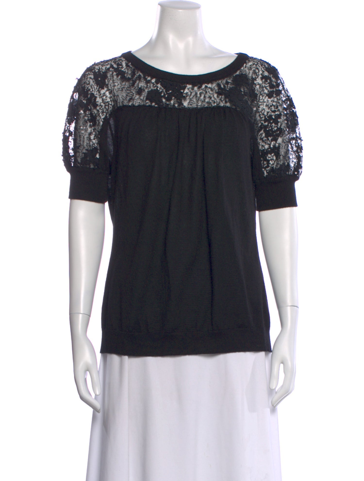 Nina Ricci Cashmere Lace Pattern Top