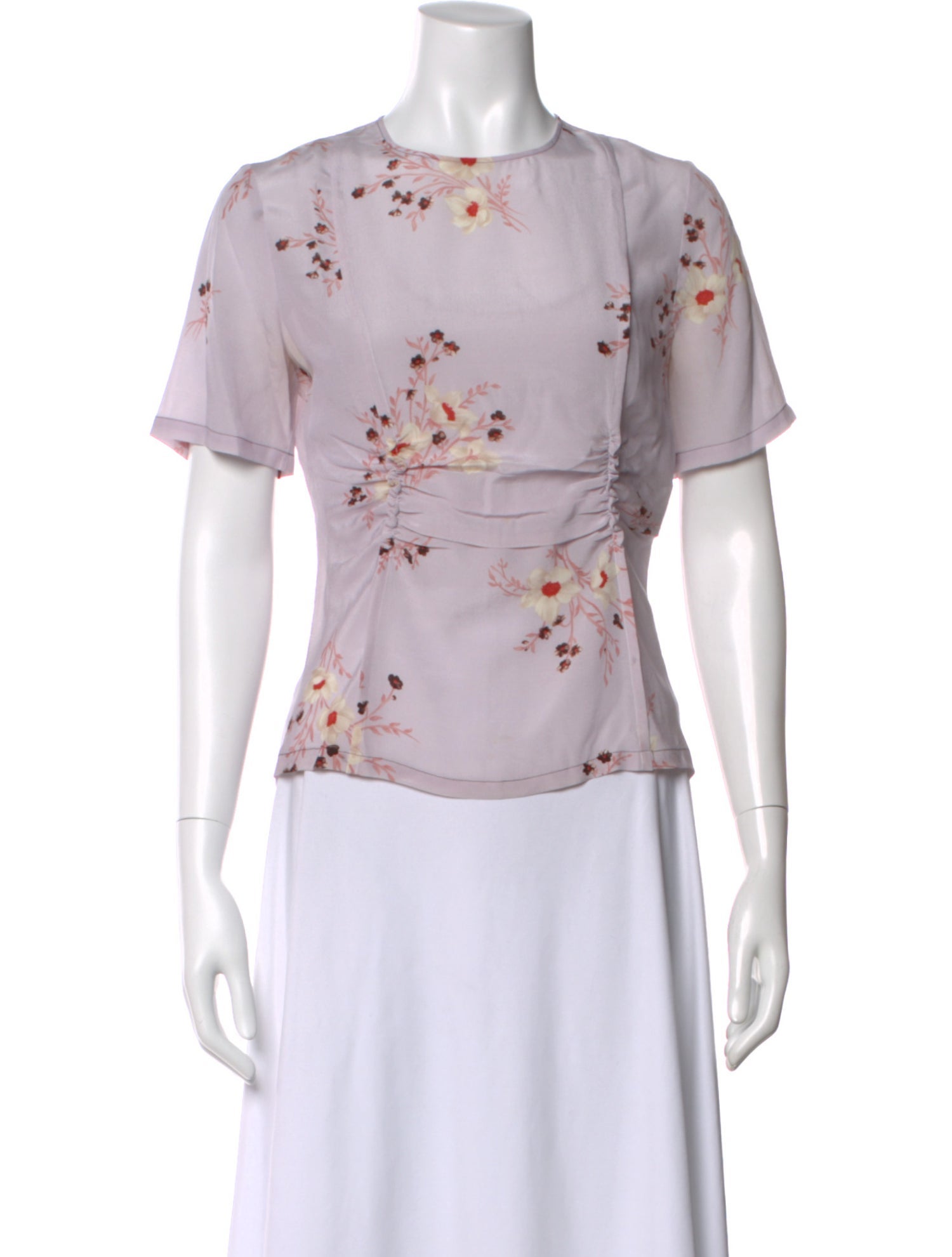 Nina Ricci Silk Floral Print Blouse