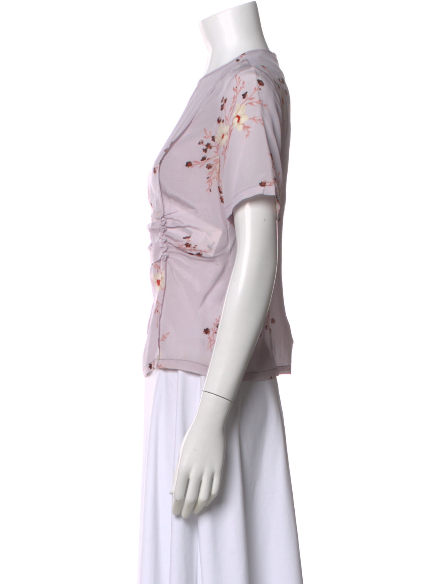 Nina Ricci Silk Floral Print Blouse