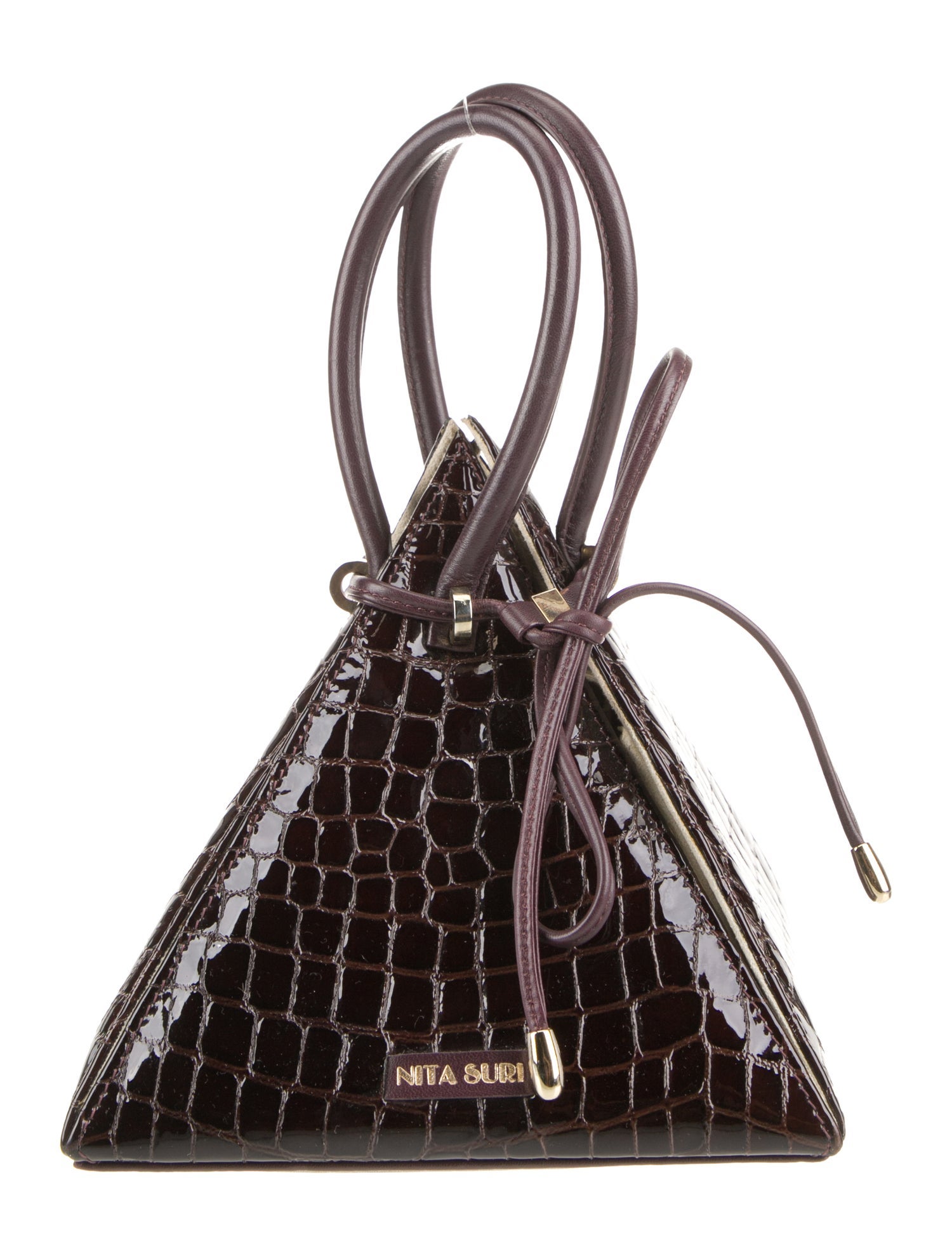 Nita Suri Patent Leather Top Handle Bag