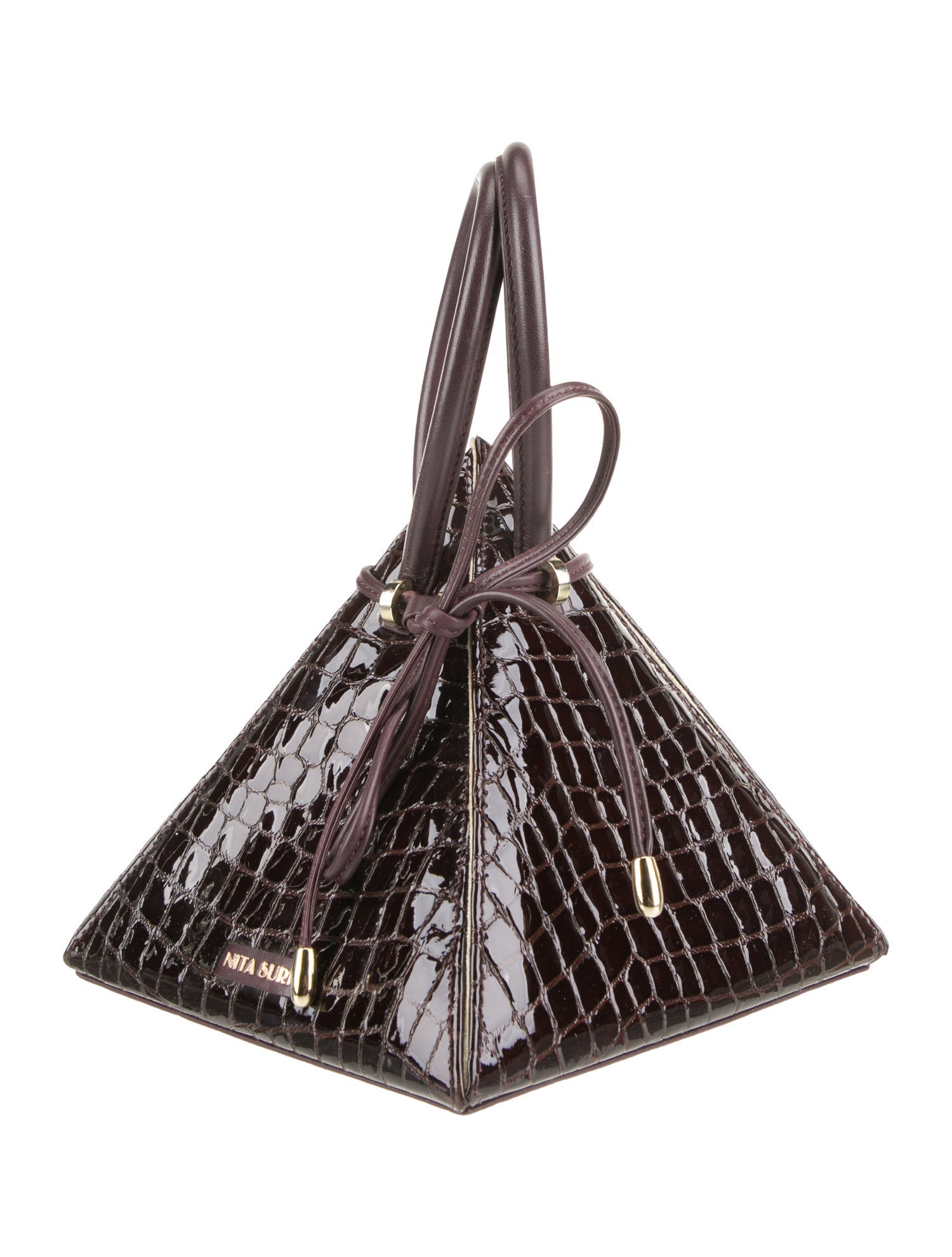 Nita Suri Patent Leather Top Handle Bag