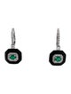 Nikos Koulis 18K Emerald, Diamond & Enamel Oui Drop Earrings