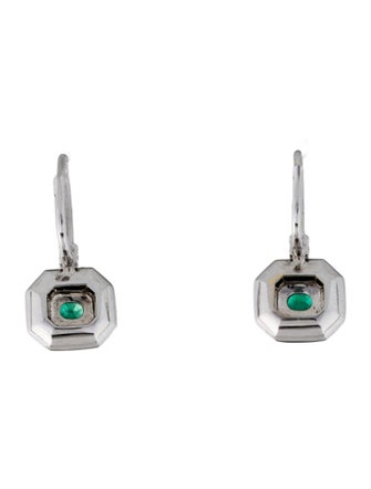 Nikos Koulis 18K Emerald, Diamond & Enamel Oui Drop Earrings