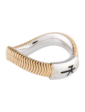 Nikos Koulis 18K Two-Tone Feelings Medium Band Ring