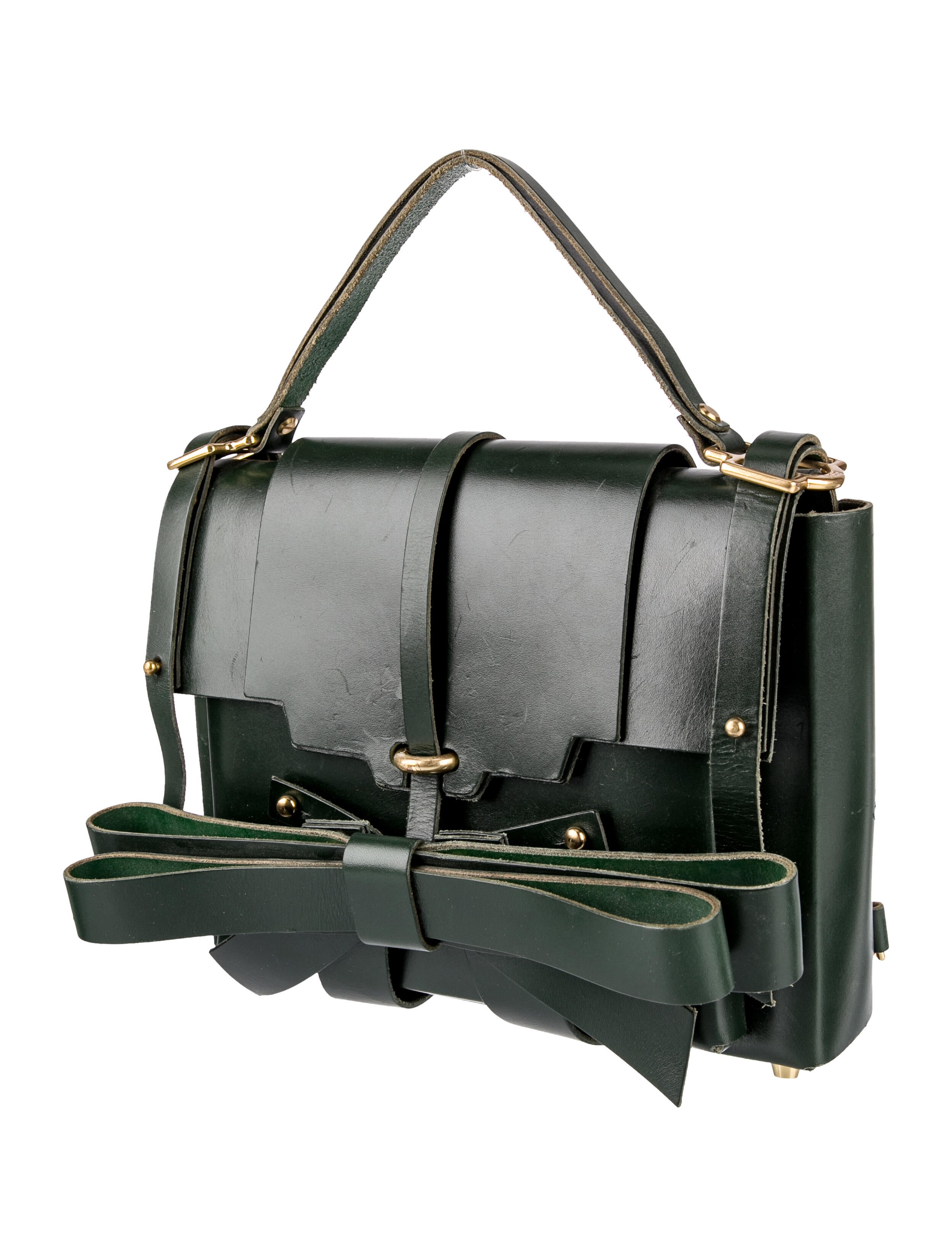 Niels Peeraer Leather Backpack - Green Backpacks, Handbags 