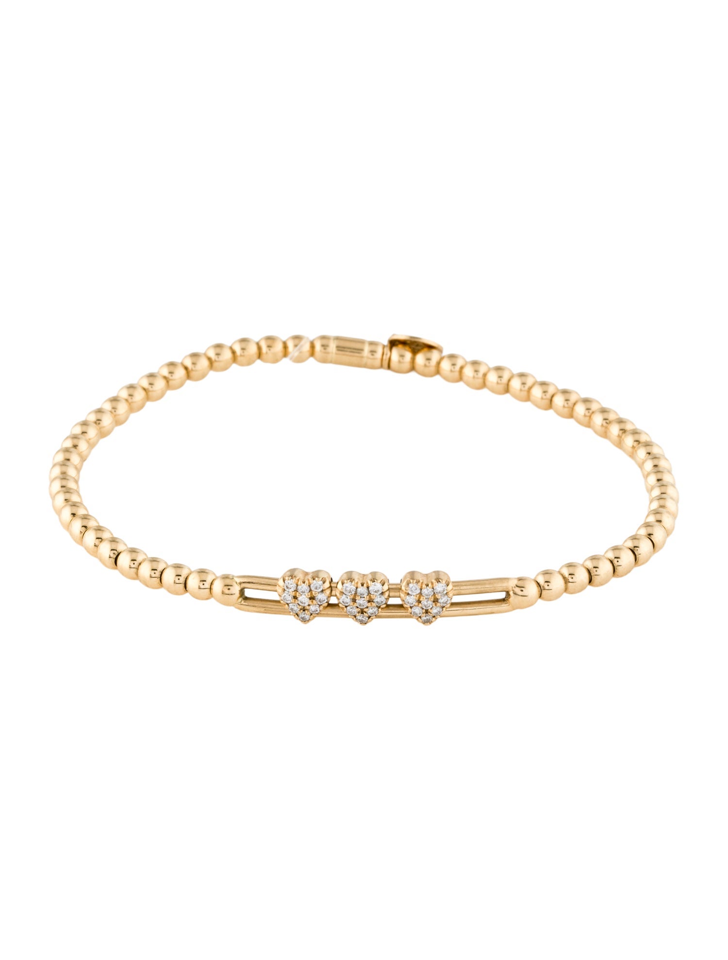 Hulchi Belluni 18K Diamond Tresore Stretch Heart Bracelet