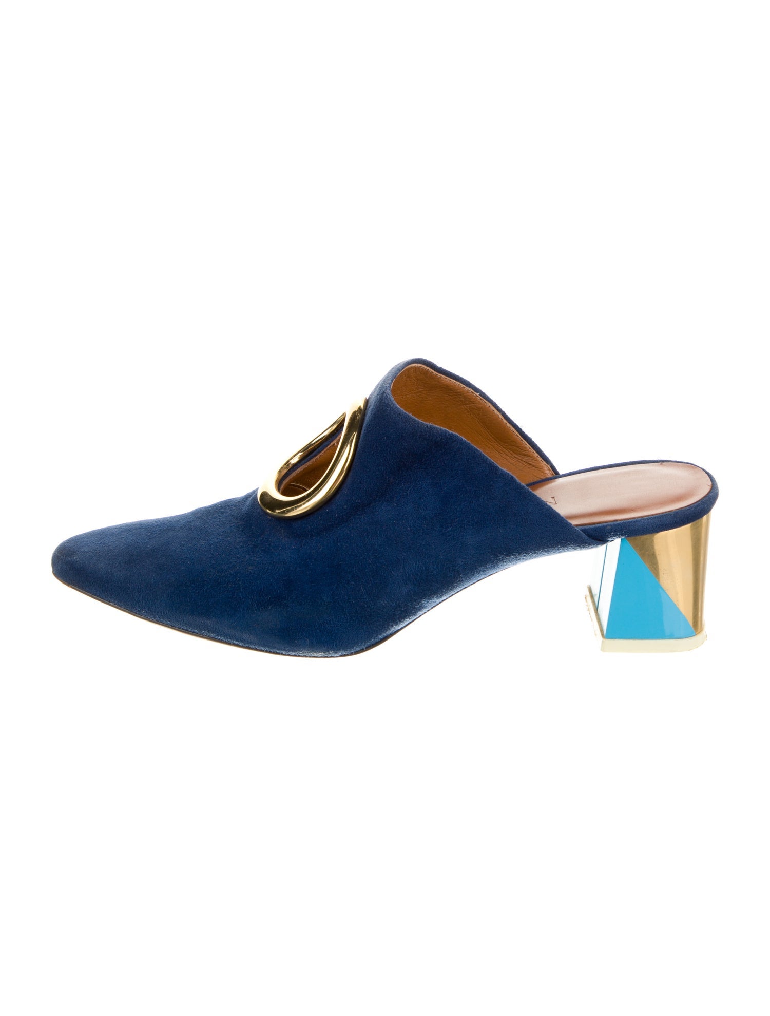 Neous Suede Colorblock Pattern Mules