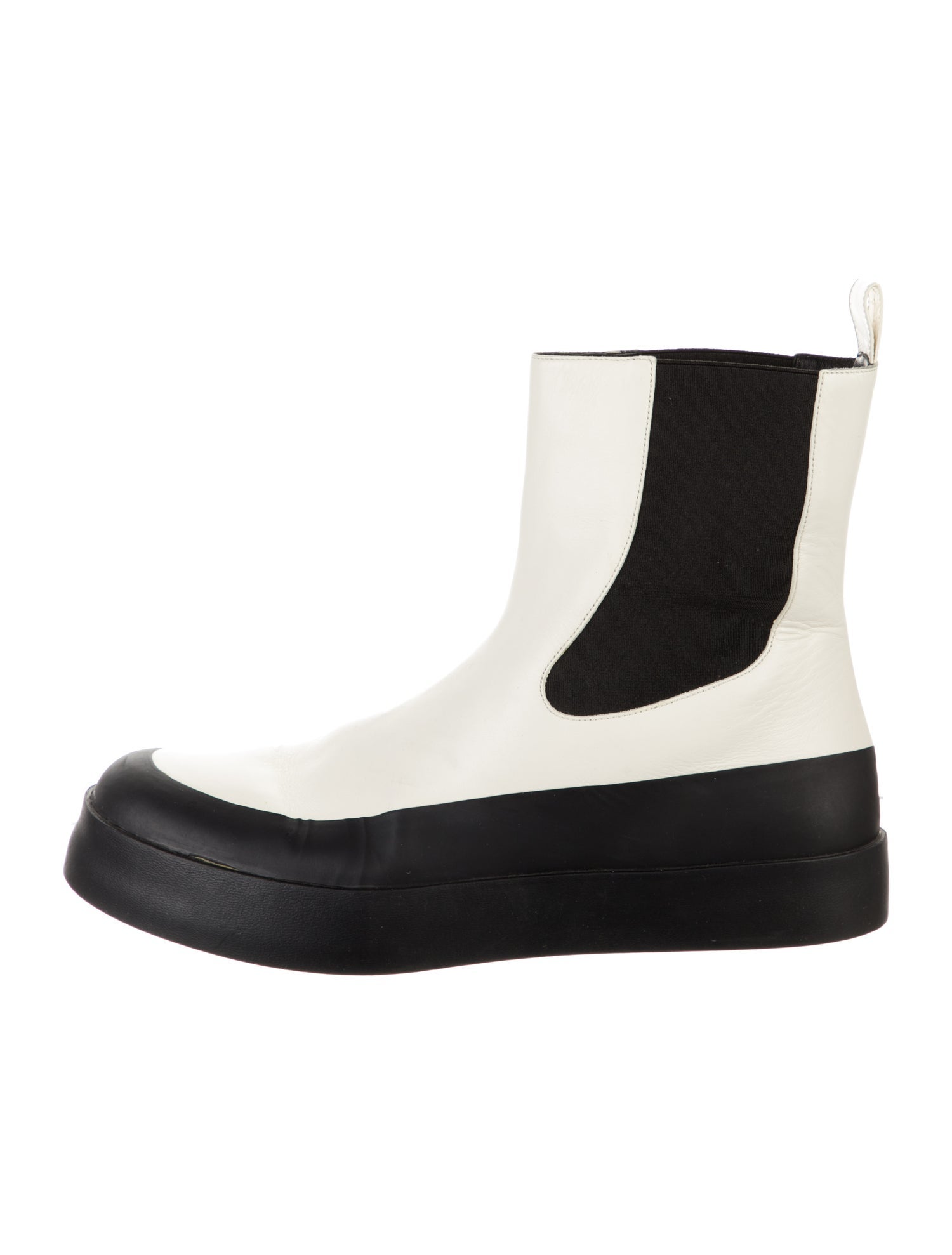 Neous Leather Colorblock Pattern Chelsea Boots