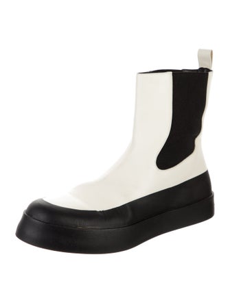 Neous Leather Colorblock Pattern Chelsea Boots