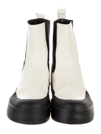 Neous Leather Colorblock Pattern Chelsea Boots