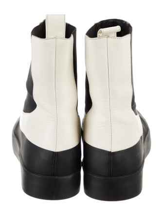 Neous Leather Colorblock Pattern Chelsea Boots