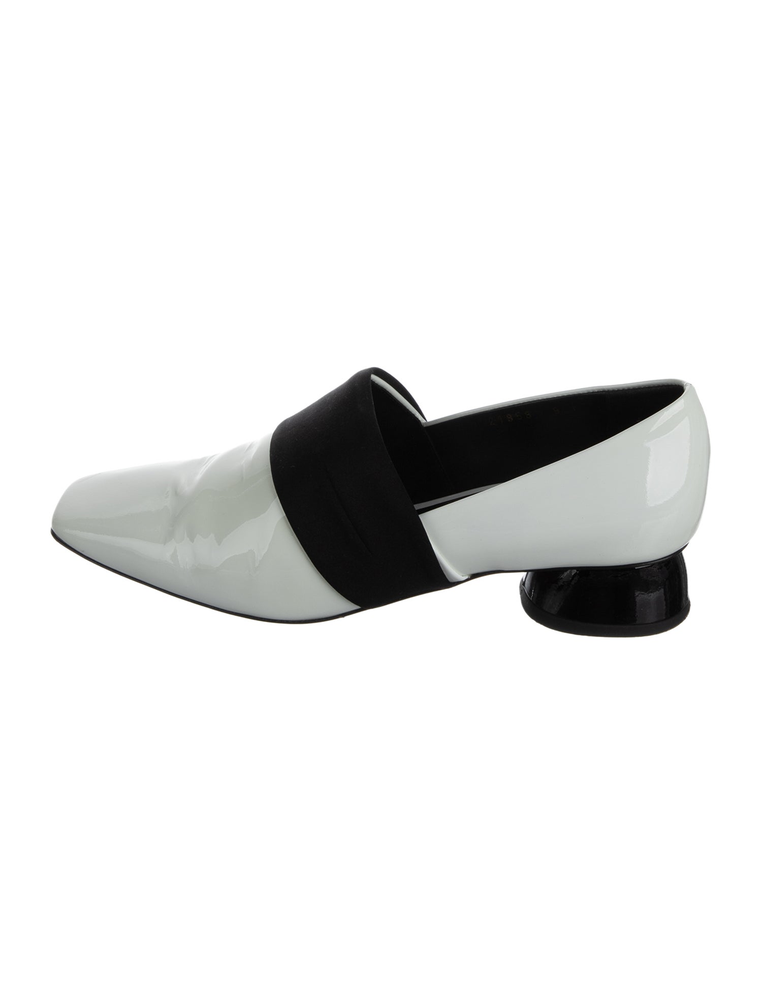 Neous Patent Leather Colorblock Pattern Mules