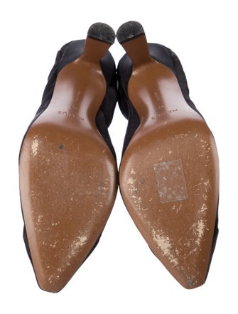 Neous Satin Ruffle Embellishment Mules