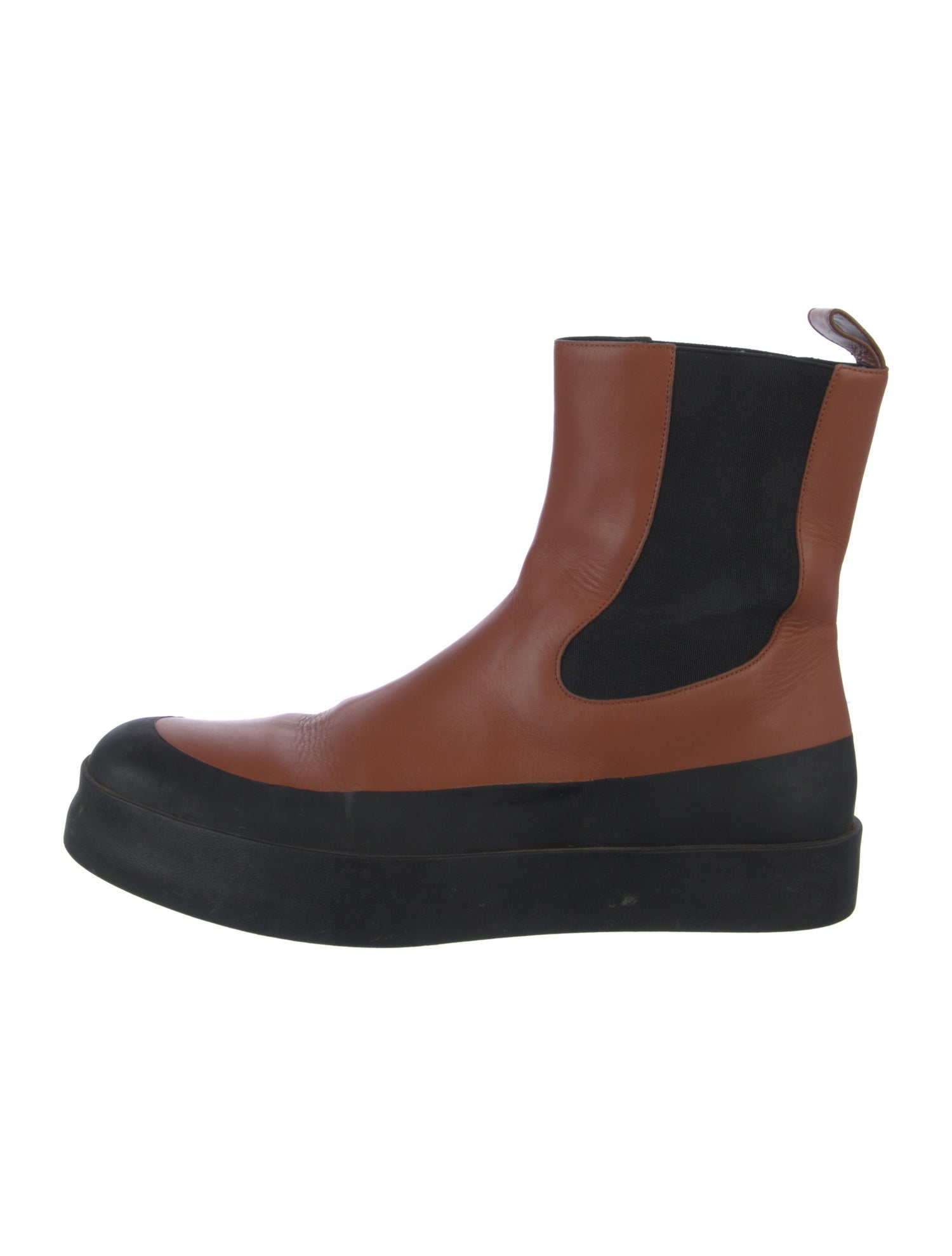 Neous Leather Colorblock Pattern Chelsea Boots